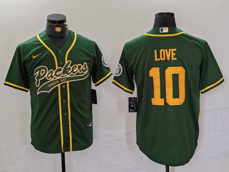 Men Green Bay Packers 10 Love Green Joint Name 2024 Nike Limited NFL Jersey style 703